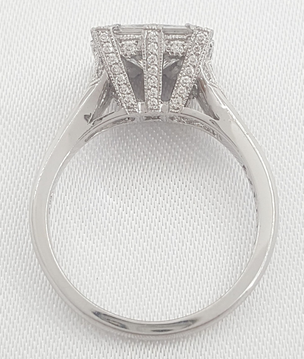 Thumbnail: Tacori 18k White Gold Semi-Mount Diamond Engagement Ring 0.68 ct Retail $5,940