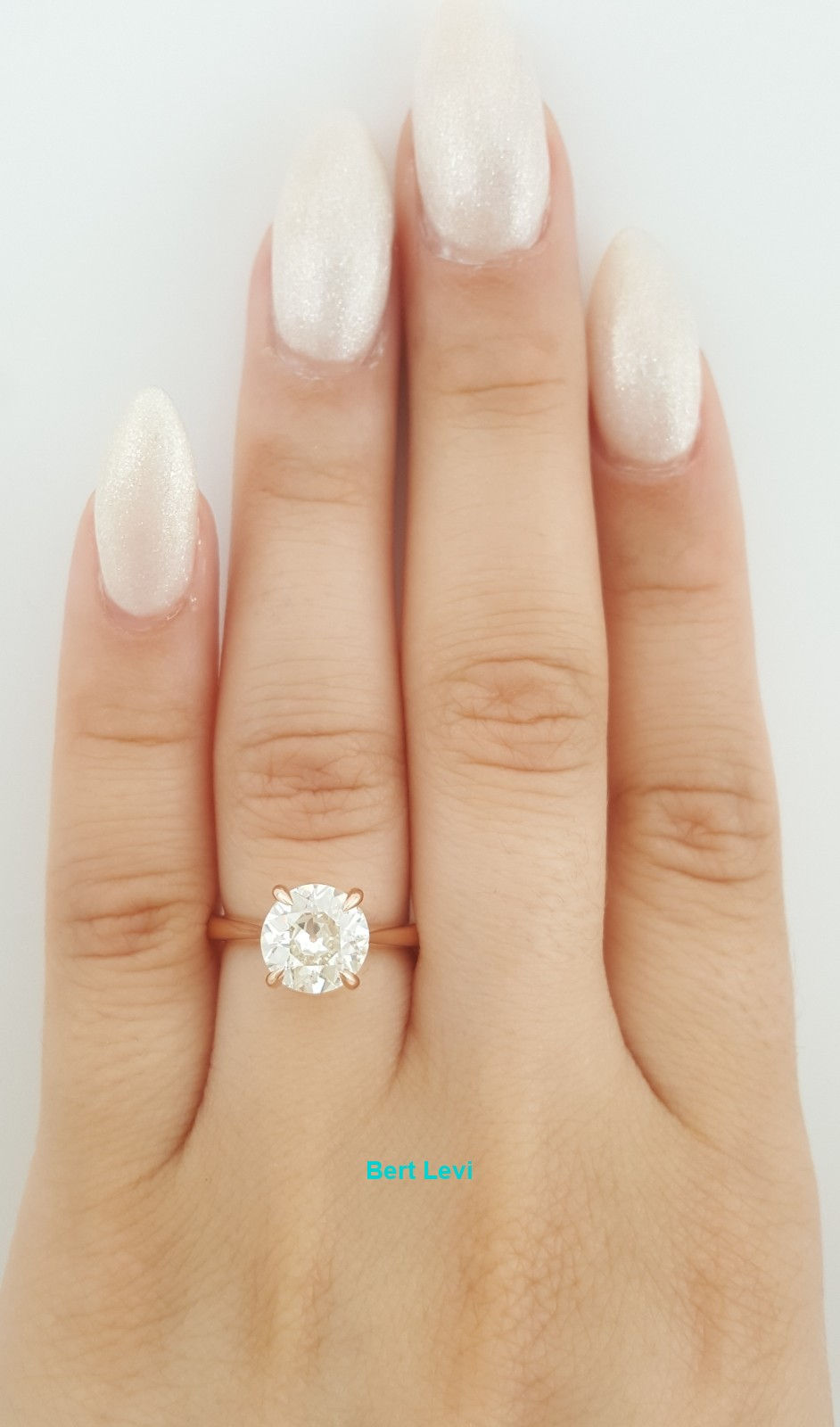 Thumbnail: Antique Old European Cut Diamond Solitaire Engagement Ring 1.75 ct 14k Rose Gold