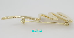 Tiffany & Co Paloma Picasso 18K Yellow Gold Zig-Zag Squiggle Pin Brooch 1.77"