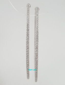 Inside Out Hoop Diamond Earrings 2 ct 14k White Gold 2.45" 14.7 Grams Rtl $6K