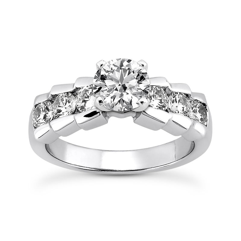 Ladies 14KT White Gold Platinum Fancy Engagement Ring ENR6911