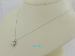1.24 ct 14K White Gold Princess Cut Diamond Halo Pendant Necklace EGL Rtl $7,050