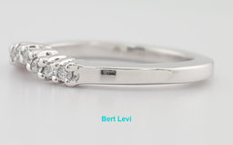 Round Diamond Curve Wedding Band 0.15 ct 14k White Gold 2.5mm 3 Grams