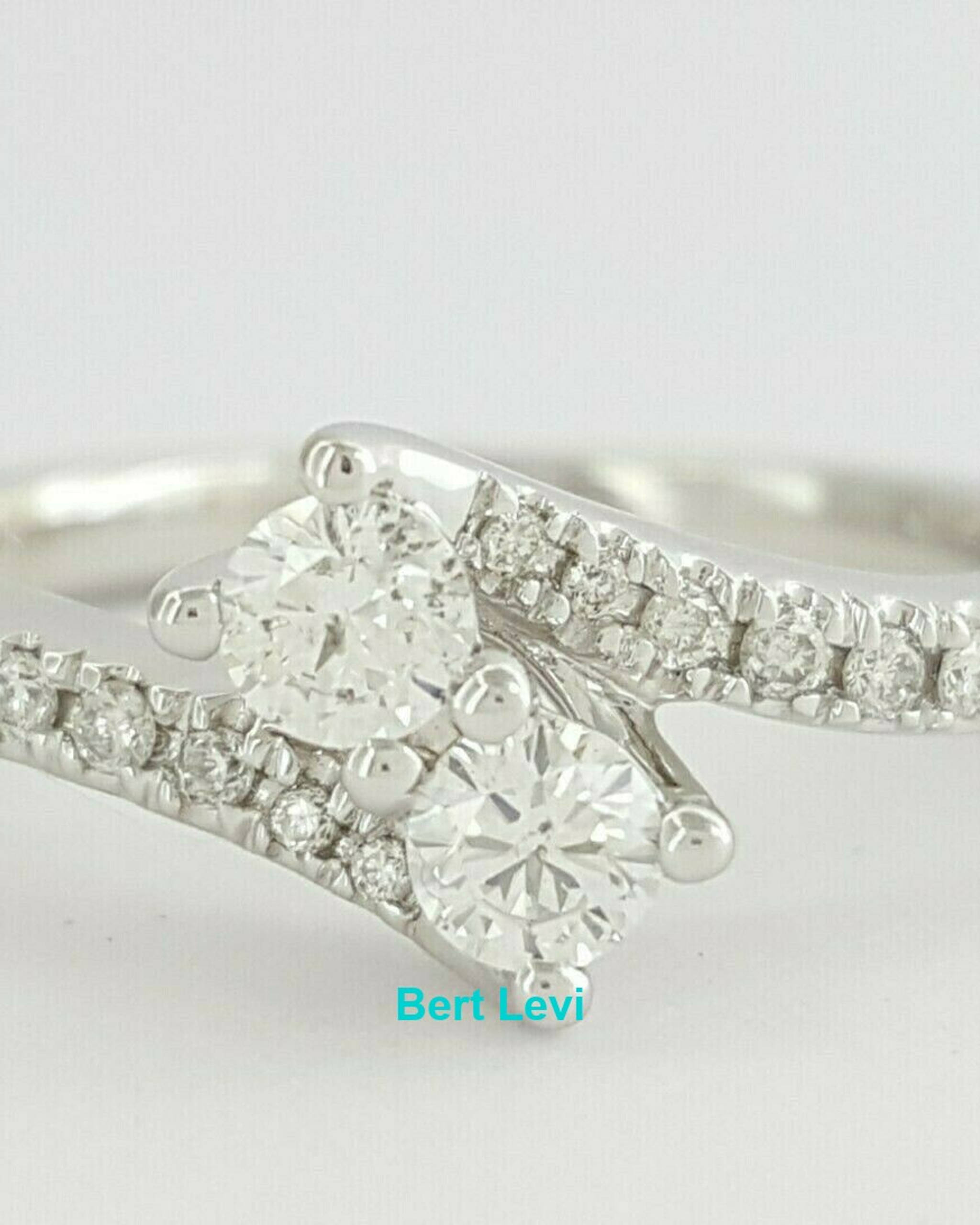 Ever Us Two Stone 0.5 ct 14K White Gold Round Cut Diamond Engagement Ring