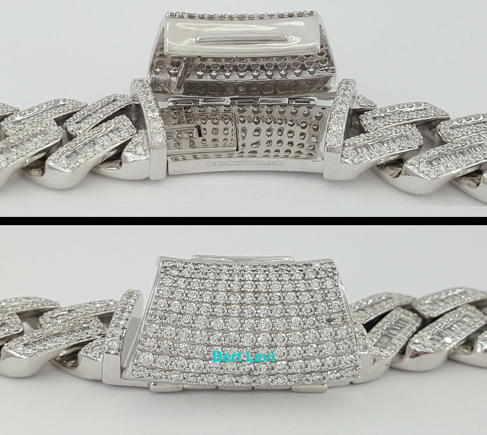 Thumbnail: Cuban Chain Diamond 29.28 ct 14K White Gold 17.5 mm Necklace 345.7 Grams 22"
