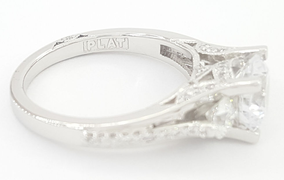 Thumbnail: Tacori Semi-Mount Round Three Stone Engagement Ring Platinum 0.71 ct Rt $7,450
