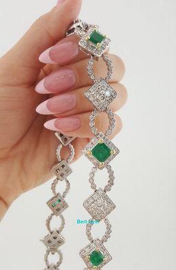Natural Colombian Emerald & Diamond Necklace 24.9 ct 18k Gold 104.8 Gr Rtl $88K