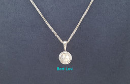 Leo Round Brilliant Diamond Solitaire Pendant Necklace 1.10 ct 14K White Gold