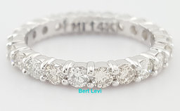 Round Diamond Full Circle Eternity Wedding Band Ring 1.72 ct 3 mm 14k White Gold