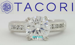 TACORI Hand Engraved Platinum Semi-Mount Engagement Ring 0.26 ct Retail $5,700
