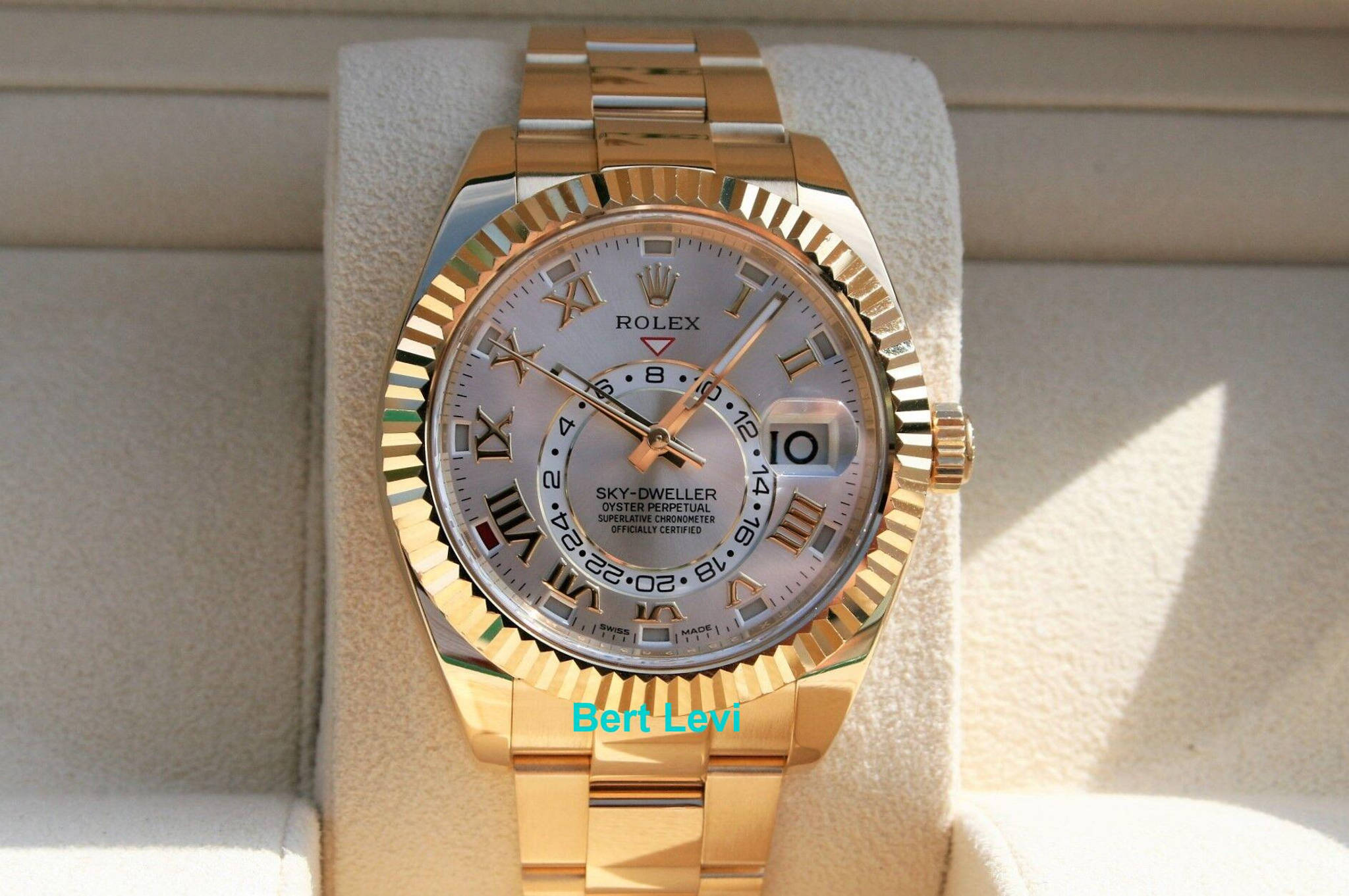 ROLEX 326938 SKY-DWELLER WATCH 18K SILVER ROMAN