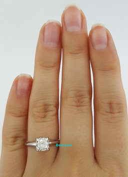 0.45 ct Vintage 14K White Gold Round Cut Diamond Solitaire Engagement Ring 