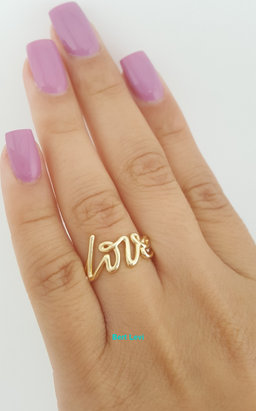 Tiffany & Co Paloma Picasso Graffiti Love Ring 18K Yellow Gold