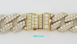 Cuban Diamond Chain Necklace 75.6 Grams 25.7 ct 14K Yellow Gold 11.5 mm 22" Long
