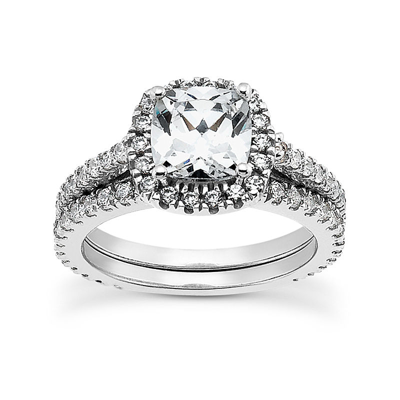 Thumbnail: Ladies 14KT White Gold Platinum Engagement Sets ENS1941-A