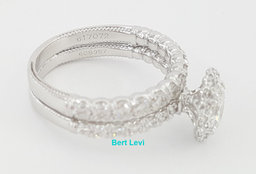 Verragio Renaissance 1.95 ct Oval Diamond Halo Engagement Ring Set 14k $12K