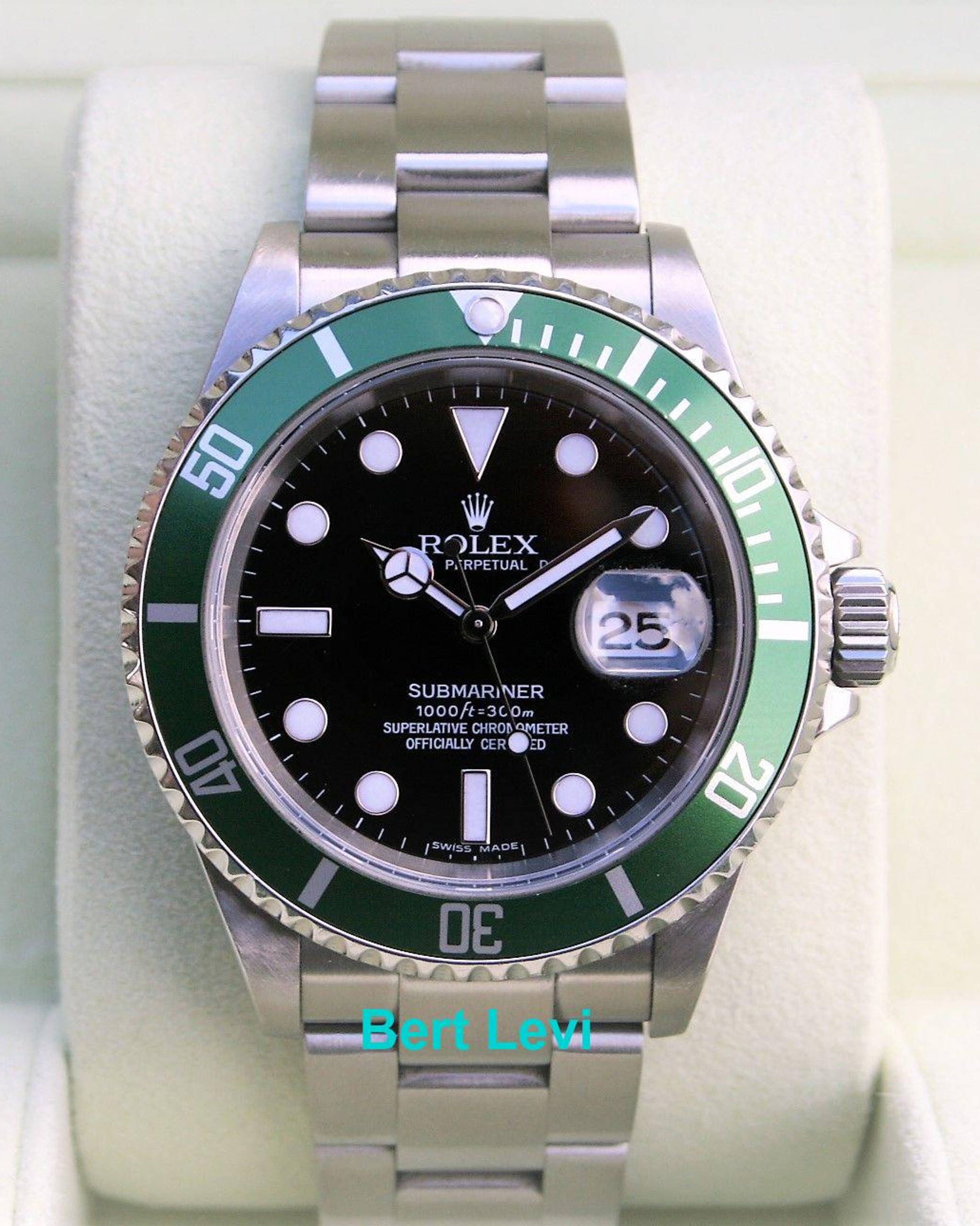 ROLEX SUBMARINER GREEN BEZEL 16610LV ANNIVERSARY SUB