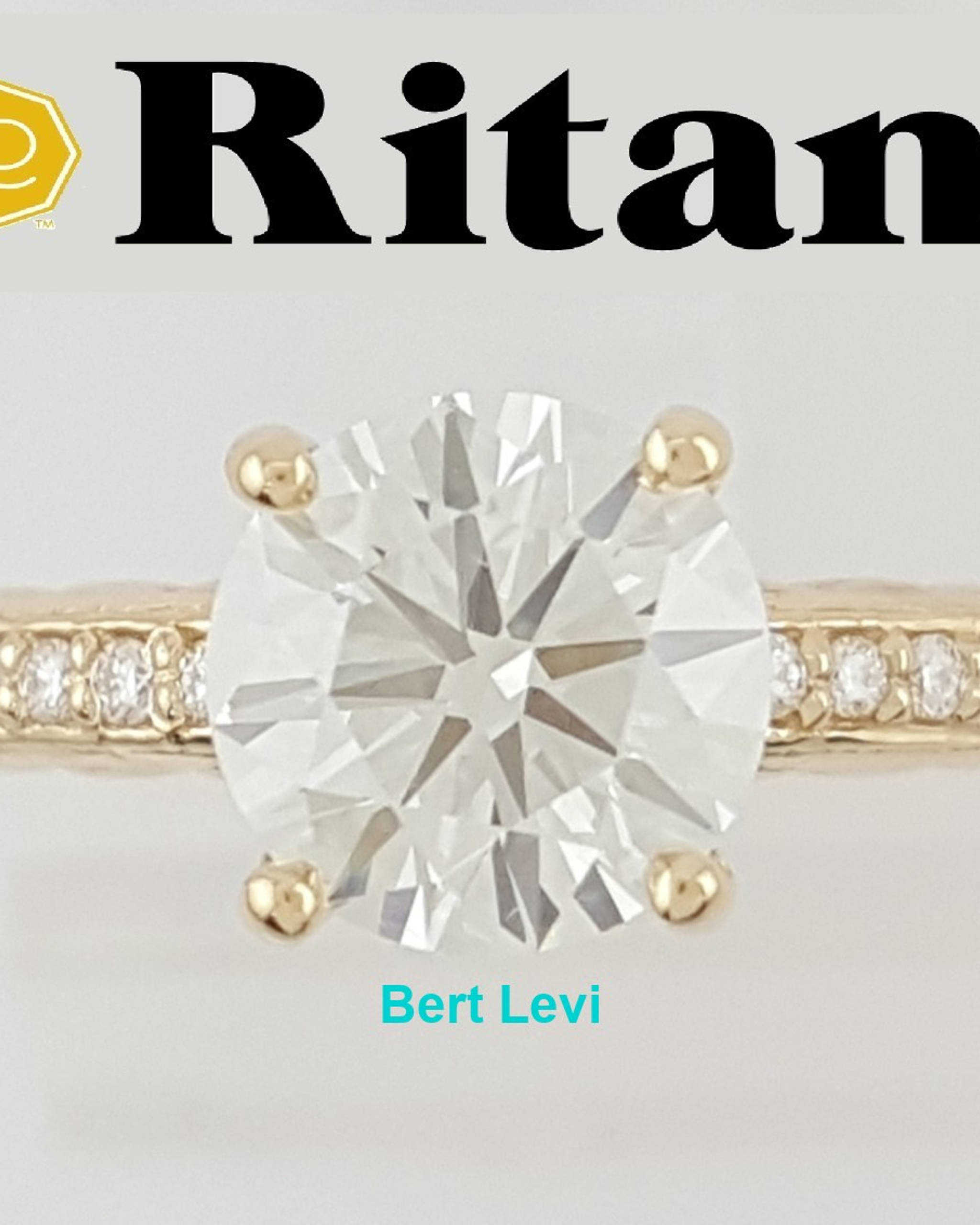 Ritani Round Diamond Engagement Ring 1.15 ct 18k Yellow Gold 1RZ2851 Rtl $7350