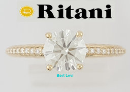 Ritani Round Diamond Engagement Ring 1.15 ct 18k Yellow Gold 1RZ2851 Rtl $7350