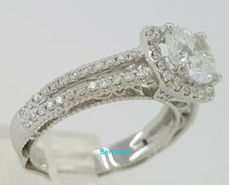Verragio Venetian 5007CU 18K White Gold Halo Semi-Mount Engagement Ring 0.40 ct