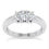 Thumbnail: Ladies 14KT White Gold Platinum Oval Diamond Three Stones Engagement Ring ENR888