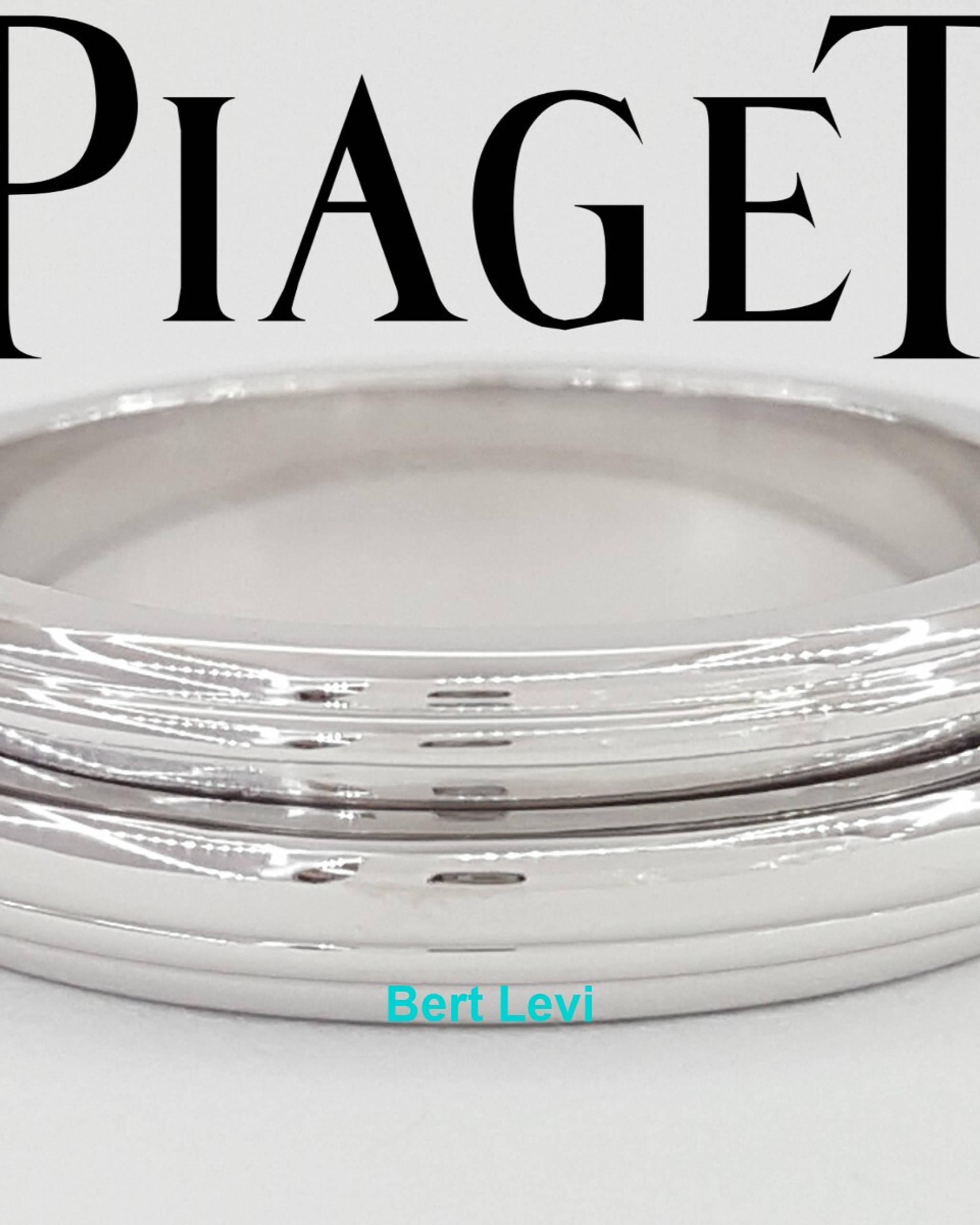Piaget Possession 18k White Gold Wedding Band Ring 5.7 mm Size 7.25 9.5 Grams