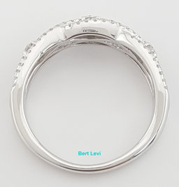 Neil Lane Round Diamond Crossover Wedding Band Ring 0.5 ct 14k White Gold
