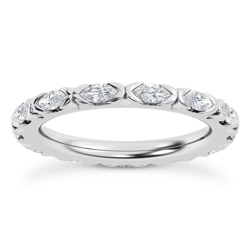 Ladies 14KT White Gold Platinum Eternity Wedding Band EWB558-6