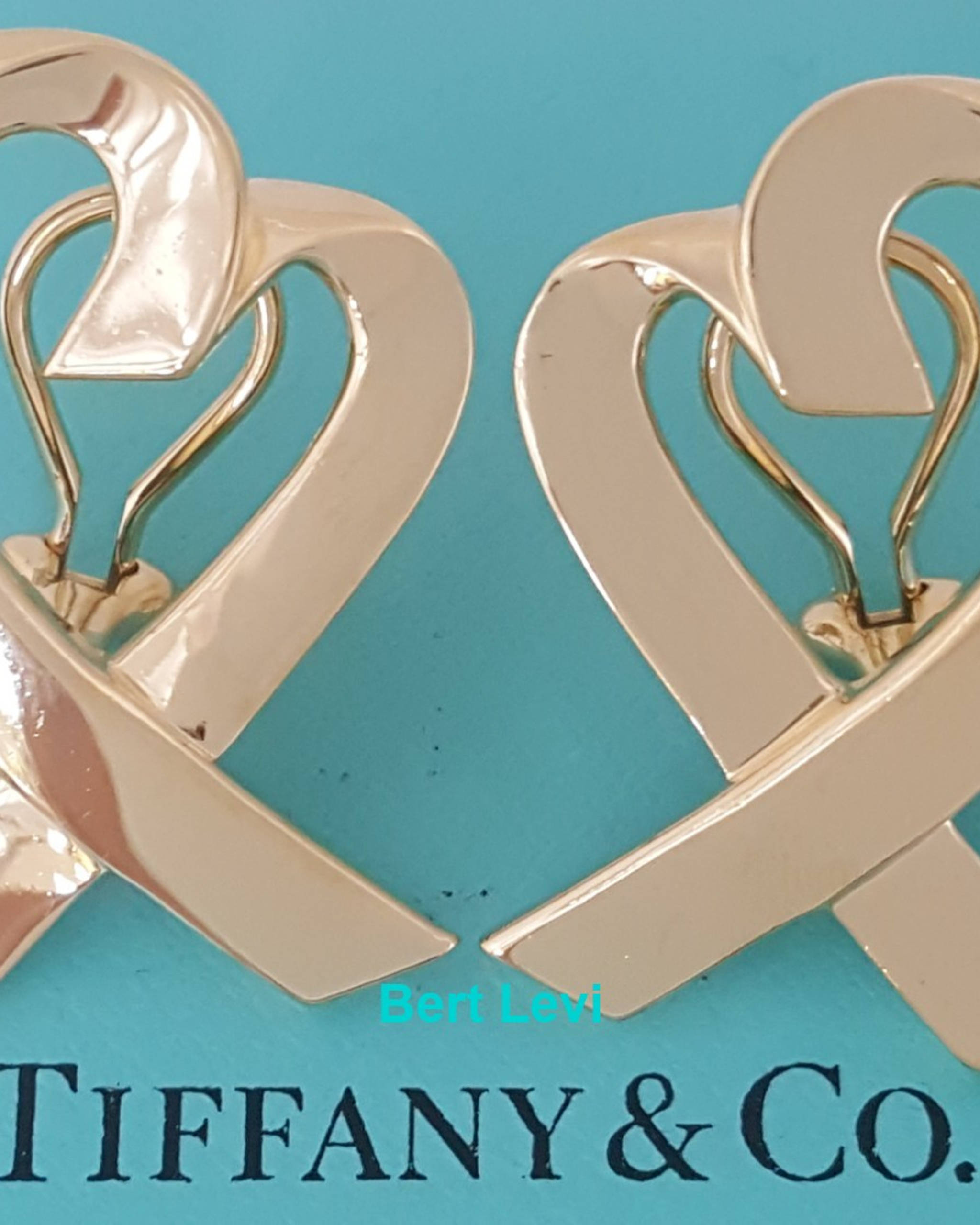 Vintage Tiffany & Co Paloma Picasso Large Loving Heart 18K Gold Earrings 21.5 gr