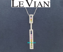 Le Vian LeVian Multicolored Rainbow Sapphires Diamond Necklace 1.83 ct 14K Gold