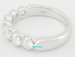 Seven 7 Stone Diamond Shared Prong Wedding Band 1 ct 14k White Gold 4.6mm