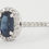 Thumbnail: Oval Blue Sapphire & Diamond Halo 14k White Gold Engagement Ring 0.9 ct