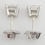 Thumbnail: Leo Princess Brilliant Cut Natural Diamond Stud Earrings 1.4 ct 14K White Gold