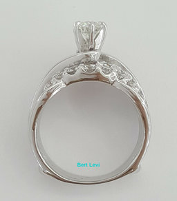 Tolkowski Round Brilliant Cut Diamond Engagement & Wedding Rings Set 2.12 ct 14K