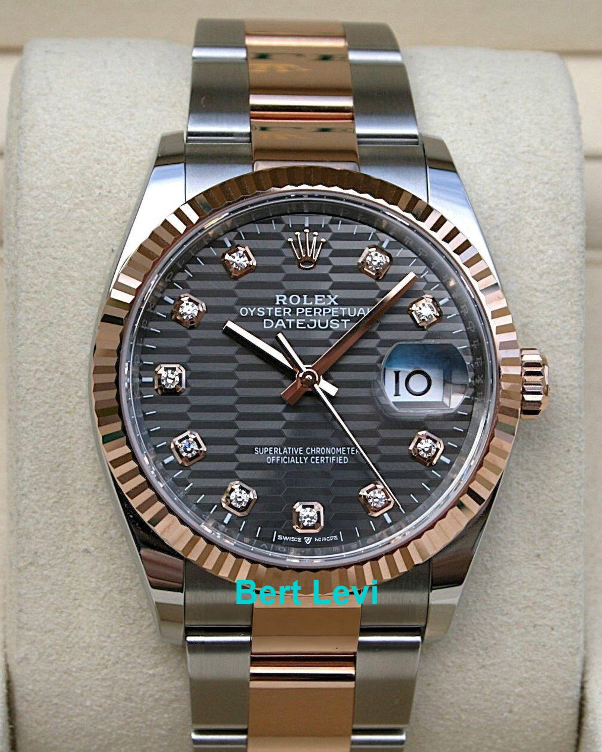 ROLEX 126231 DATEJUST 18K/SS SLATE MOTIF DIAMOND DIAL
