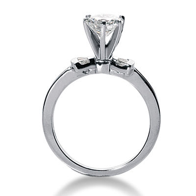 Thumbnail: Ladies 14KT White Gold Platinum Fancy Engagement Ring ENR1980