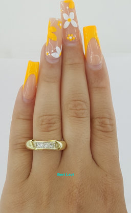 Channel Set Princess Cut 5-Stone Wedding Band Ring 5.6mm 0.85 ct 18K Yellow Gold