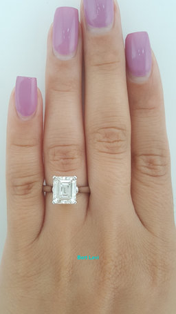 Tiffany & Co Emerald Diamond Solitaire Engagement Ring 3.1 ct Plat Rtl $120K