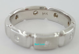 0.25 ct Men's 14k White Gold Round Cut Diamond Wedding Band 7.8g 6mm Size 10.5