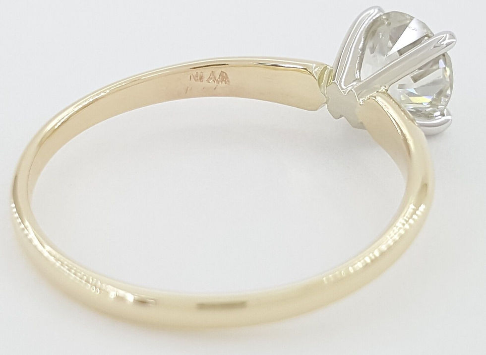 Thumbnail: Old European Cut Diamond Solitaire Engagement Ring 0.79 ct 14k Gold $3370