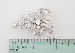 Antique Art Deco Old European Diamond Brooch Pendant Platinum 3.19 ct 18.3 mm
