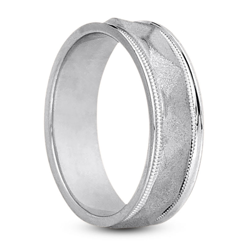 Mens 14KT White Gold Platinum Traditional Wedding Band M215