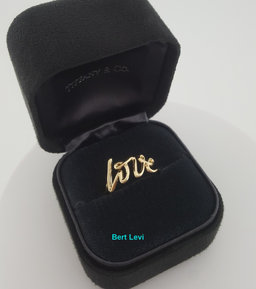 Tiffany & Co Paloma Picasso Graffiti Love Ring 18K Yellow Gold