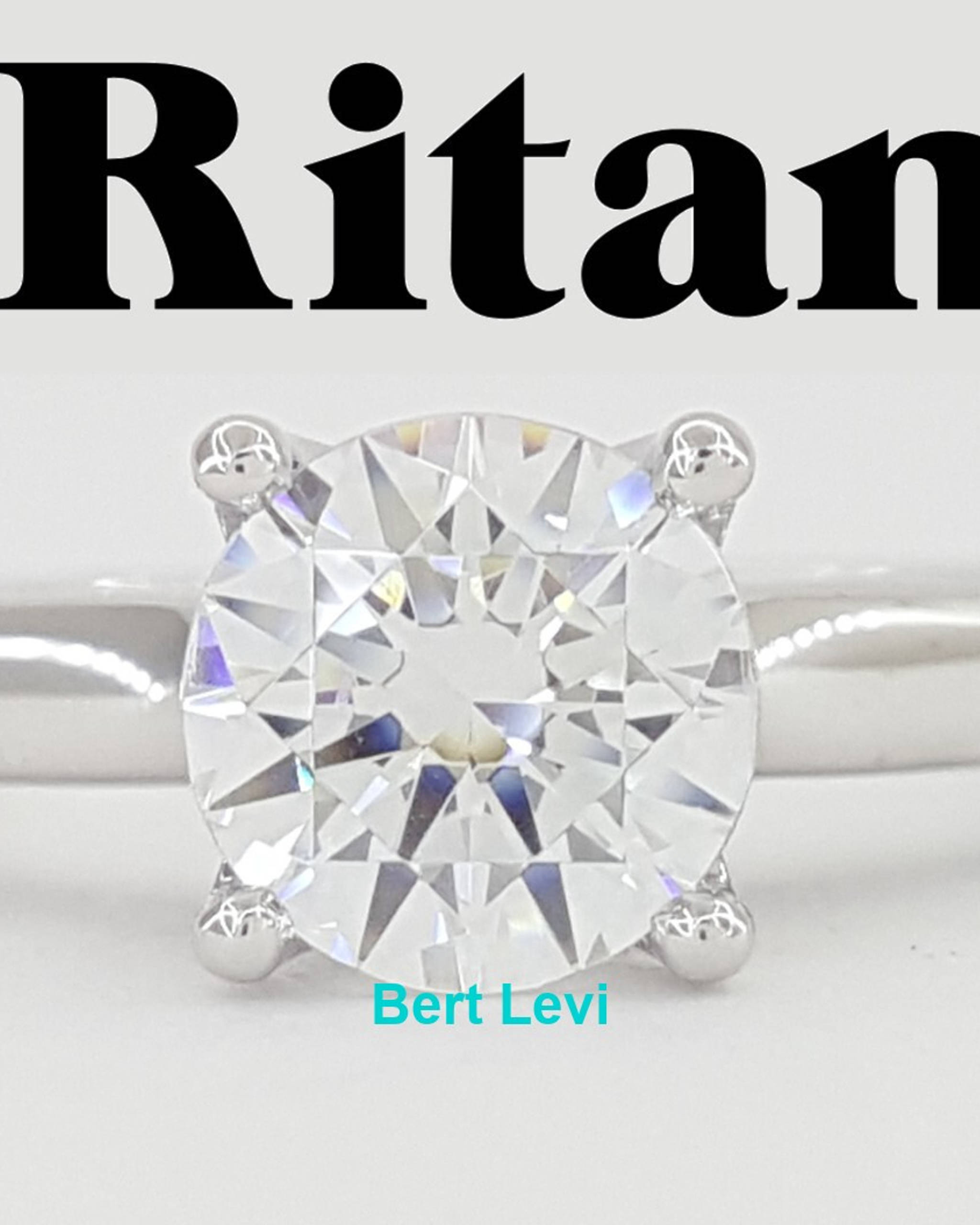 Ritani 1RZ2828 Solitaire Semi-Mount 18k White Gold Engagement Ring Rtl $1176