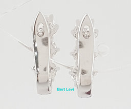 Round Diamond 3 Stone Huggie Earrings 2 ct 18k White Gold Lever Backs Rtl $5.5K