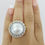 Thumbnail: Vintage DAVID WEBB Pearl & 2 ct Round Cut Diamond Pave 18K Gold & Platinum Ring