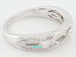 Neil Lane Round Diamond Crossover Wedding Band Ring 0.5 ct 14k White Gold