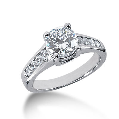 Ladies 14KT White Gold Platinum Fancy Engagement Ring ENR1989