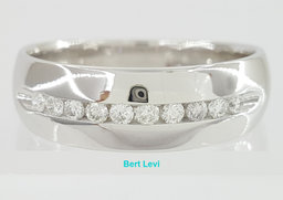 0.25 ct 14K White Gold Round Diamond Channel Set Men's Wedding Band Ring 7mm