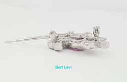 Le Vian LeVian 18K White Gold 2.09 ct Pink Sapphire Diamond Bird Brooch Pin